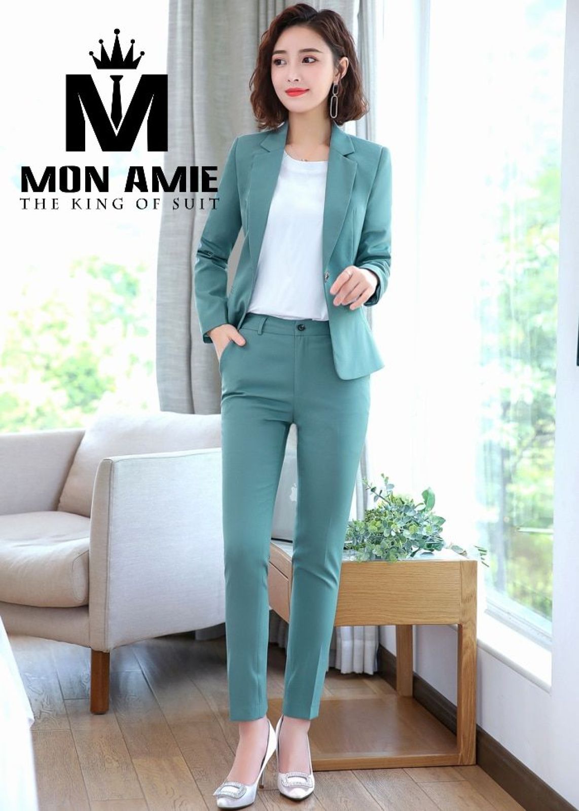 Seafoam Business Suit With Trousers 